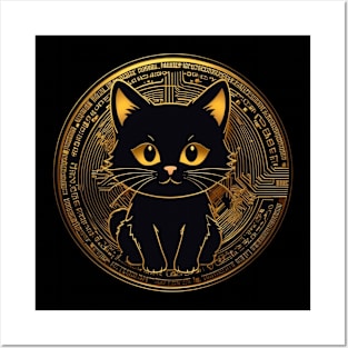 black crypto cat Posters and Art